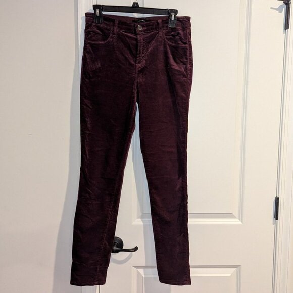 J Brand Maria High Rise Skinny Jeans Pants Stretch Velvet Oxblood Burgundy 8 - Picture 4 of 7